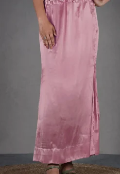 Solid Color Satin Fish Cut Petticoat in Pink