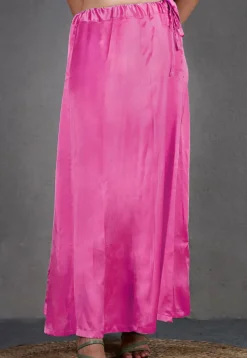 Solid Color Satin Petticoat in Pink