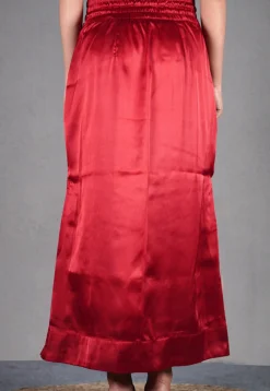 Solid Color Satin Petticoat in Maroon