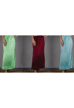 Solid Color Satin Petticoat Combo Set in Multicolor