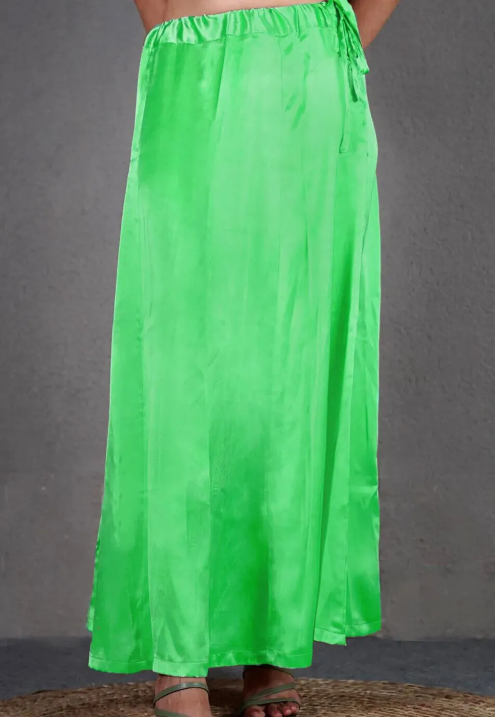 Solid Color Satin Petticoat in Light Green