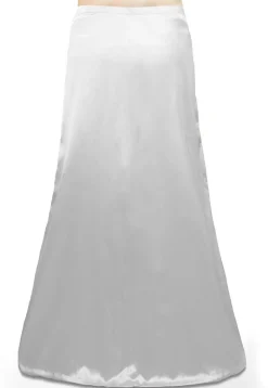 Solid Color Satin Petticoat in White