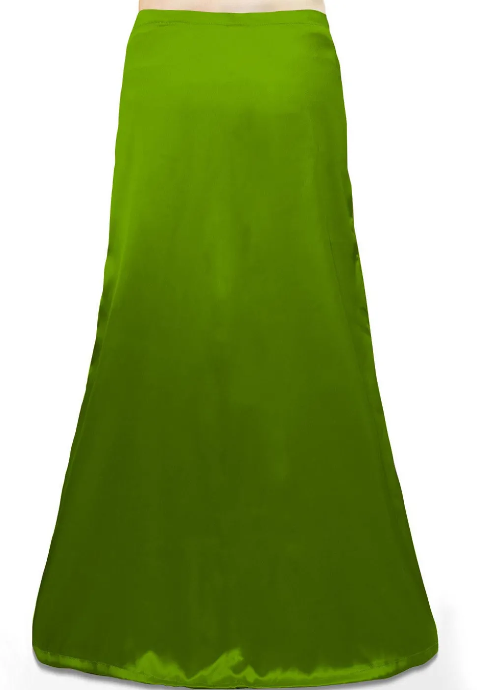 Solid Color Satin Petticoat in Green