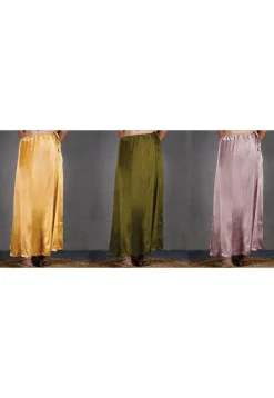 Solid Color Satin Petticoat Combo Set in Multicolor