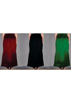 Solid Color Satin Petticoat Combo Set in Multicolor