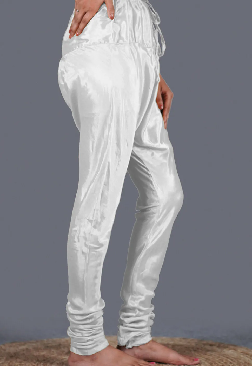 Solid Color Shantoon Churidar in White