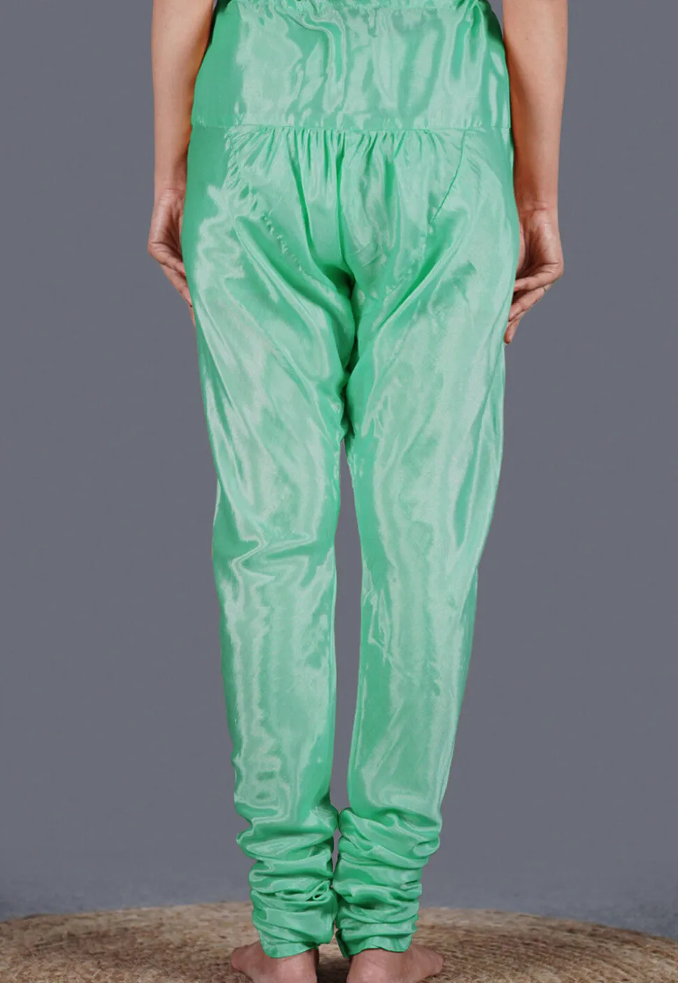 Solid Color Shantoon Churidar in Sea Green