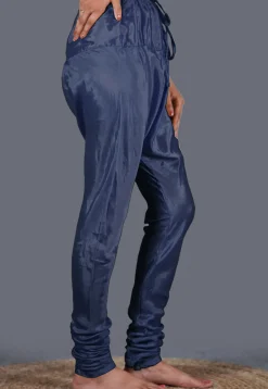 Solid Color Shantoon Churidar in Navy Blue
