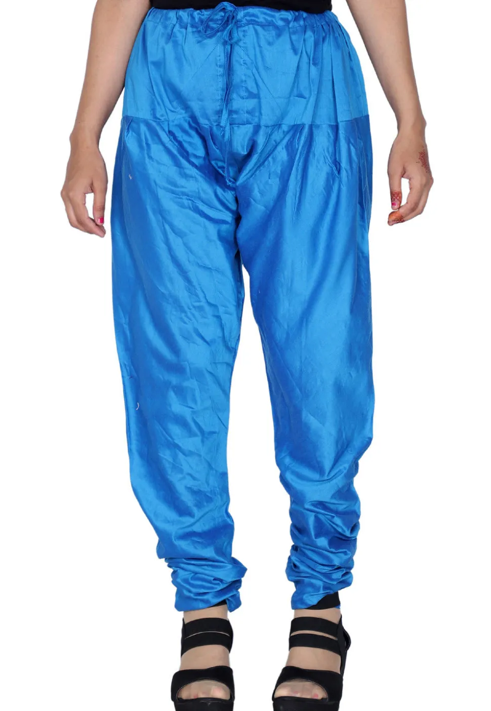 Solid Color Shantoon Churidar in Teal Blue