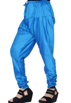 Solid Color Shantoon Churidar in Teal Blue