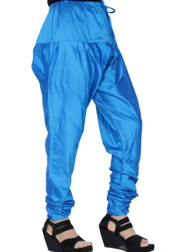 Solid Color Shantoon Churidar in Teal Blue