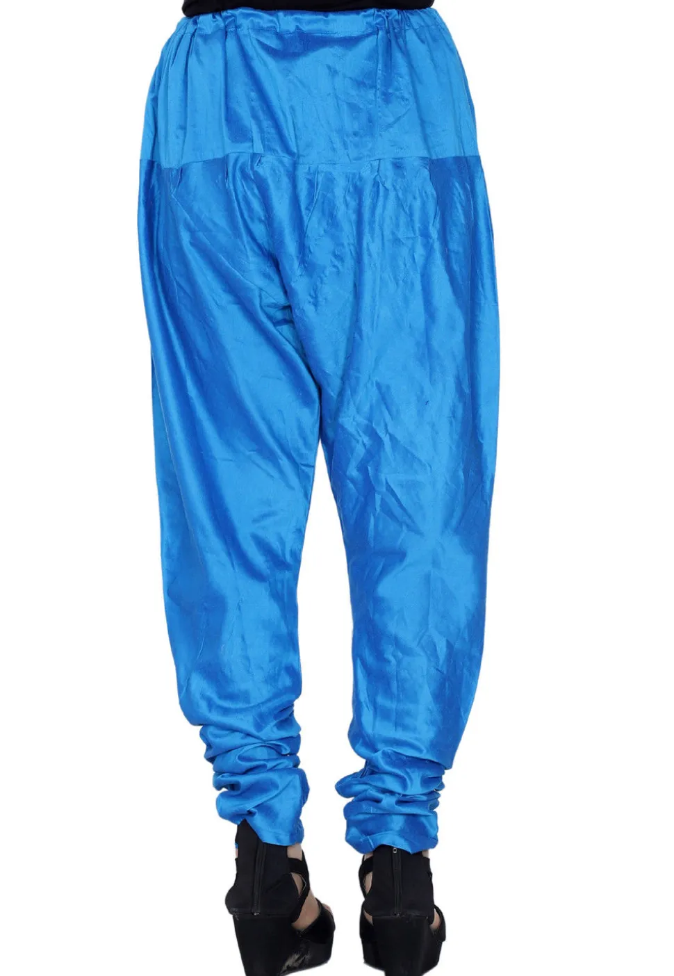 Solid Color Shantoon Churidar in Teal Blue