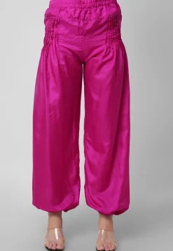 Solid Color Shantoon Harem Pants in Fuchsia