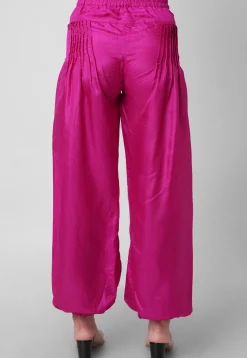 Solid Color Shantoon Harem Pants in Fuchsia
