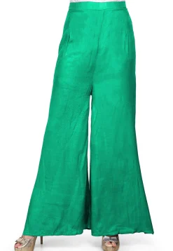 Solid Color Shantoon Palazzo in Teal Green