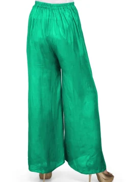 Solid Color Shantoon Palazzo in Teal Green