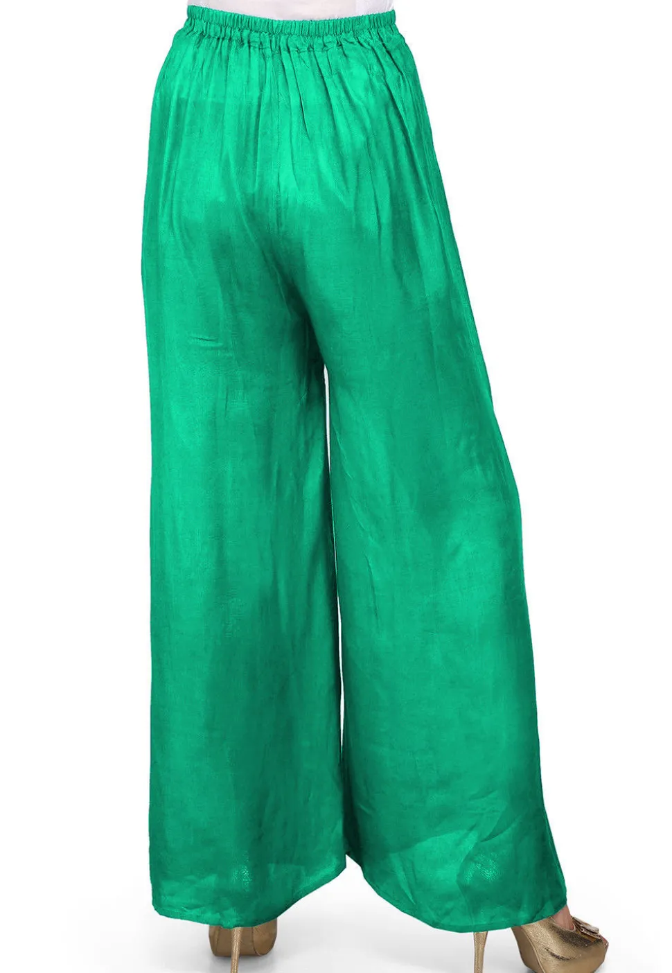 Solid Color Shantoon Palazzo in Teal Green