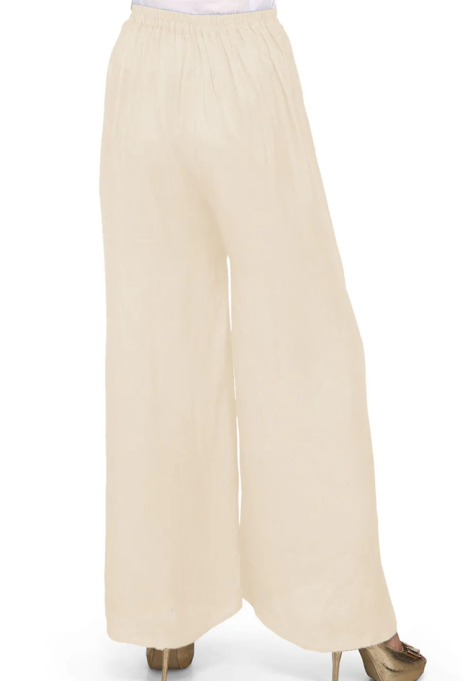 Solid Color Shantoon Palazzo in Off White