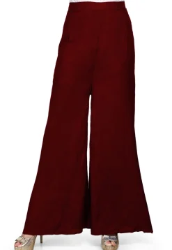 Solid Color Shantoon Palazzo in Maroon