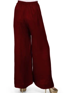 Solid Color Shantoon Palazzo in Maroon