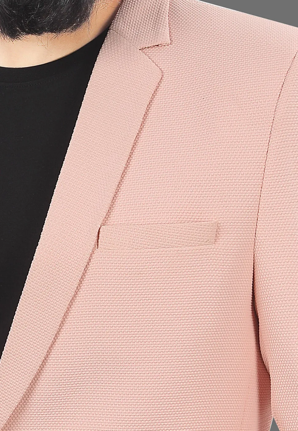 Solid Color Terry Rayon Blazer in Pink