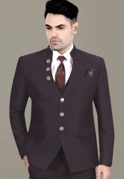 Solid Color Terry Rayon Blazer in Wine