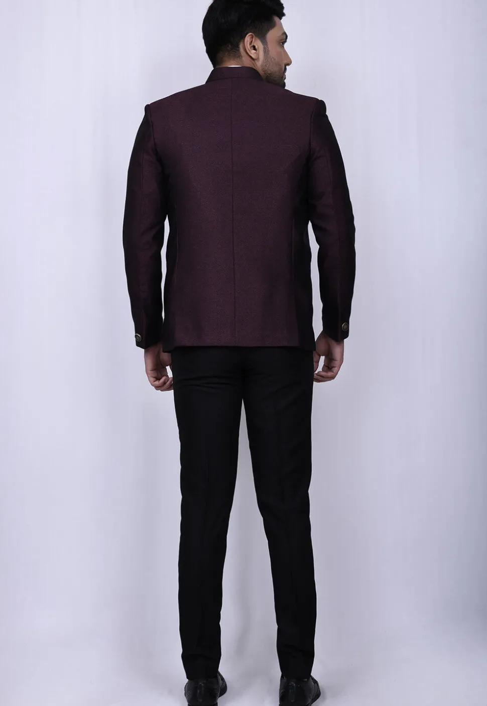 Solid Color Terry Rayon Jodhpuri Suit in Purple