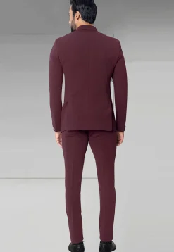 Solid Color Terry Rayon Jodhpuri Suit in Maroon