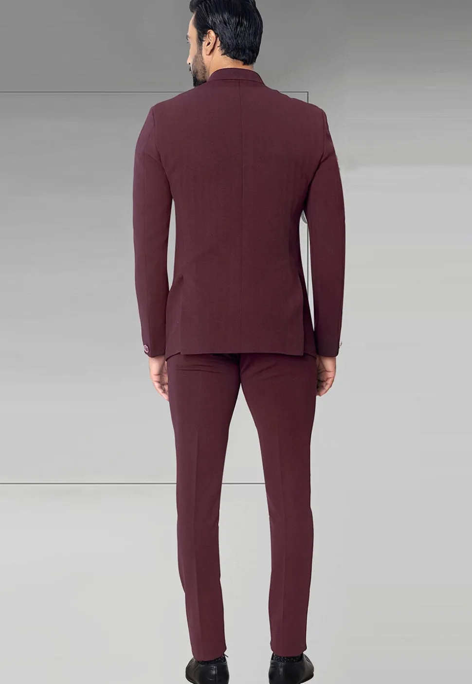 Solid Color Terry Rayon Jodhpuri Suit in Maroon