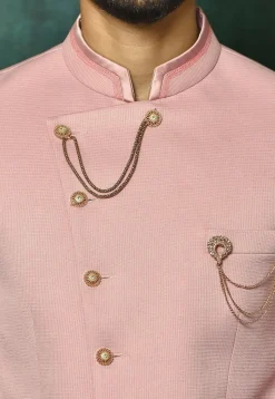 Solid Color Terry Rayon Jodhpuri Suit in Pink