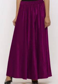 Solid Color Velvet Palazzo in Purple
