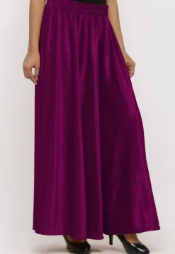 Solid Color Velvet Palazzo in Purple