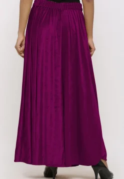 Solid Color Velvet Palazzo in Purple