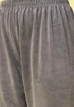 Solid Color Velvet Pant in Grey