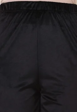 Solid Color Velvet Pant in Black