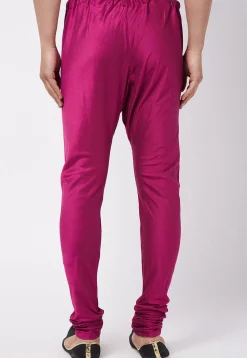 Solid Color Viscose Churidar in Magenta