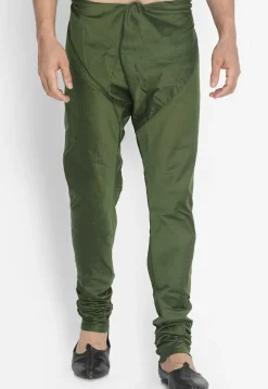 Solid Color Viscose Churidar in Dusty Green