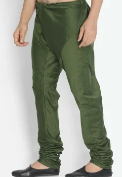 Solid Color Viscose Churidar in Dusty Green