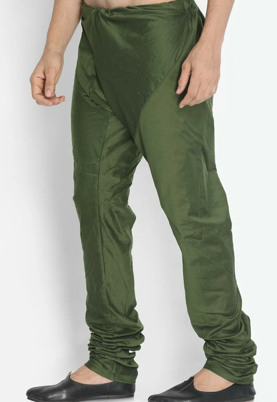 Solid Color Viscose Churidar in Dusty Green
