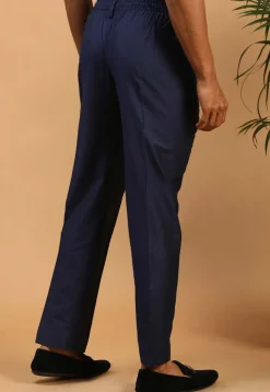 Solid Color Viscose Pant in Navy Blue