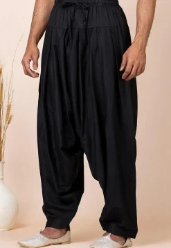 Solid Color Viscose Rayon Salwar in Black