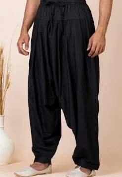 Solid Color Viscose Rayon Paithani Suit in Black