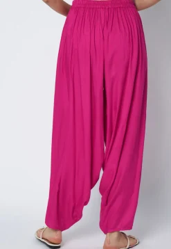 Solid Color Viscose Rayon Cowl Patiala in Pink