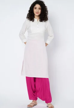 Solid Color Viscose Rayon Cowl Patiala in Pink
