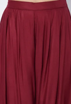 Solid Color Viscose Rayon Cowl Patiala in Maroon