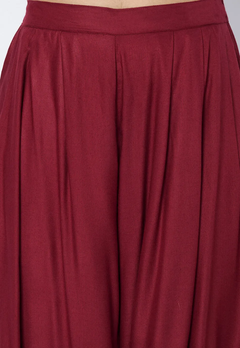 Solid Color Viscose Rayon Cowl Patiala in Maroon