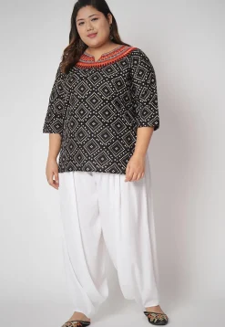 Solid Color Viscose Salwar in White
