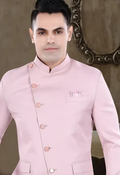 Solid Color Viscose Silk Jodhpuri Suit in Pink