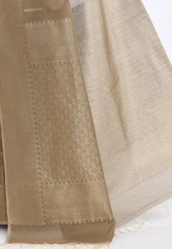 South Indian Sico Saree in Fawn