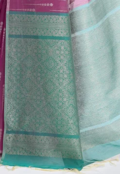 South Indian Sico Saree in Magenta
